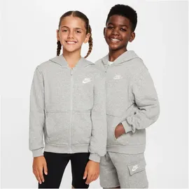 Nike Club Fleece French Terry Kapuzenjacke Kinder 063 dk grey heather/base grey/white M 137-147 cm