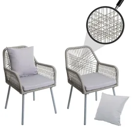 Proregal Gartenstuhl Aluminium Grau 2er Set