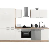 OPTIFIT Küchenzeile »Leer Breite 300 cm«, mit Hanseatic E-Geräten, inkl. Kühlschrank weiß
