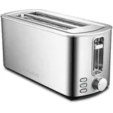 MYWAVE 8436587300929 Großer Toaster mit 2 Langschlitzen Für Brot und Backwaren, Stainless Steel, Metallic