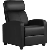 Liegesessel Fernsehsessel Einzelsofa Kunstleder Wohnzimmersofa Sessel Schwarz