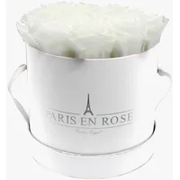 PARIS EN ROSE Rosenbox Ø 19 cm Weiß-Silber mit