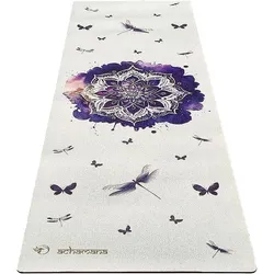 Yogamatte aus Naturkautschuk und Hemp 4,5 mm - Rosa von Mandala beige 183 CM