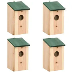 vidaXL Vogelhäuser 4 Stk. Holz 12x12x22 cm