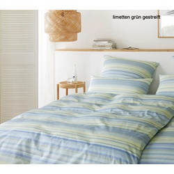 Elegante Bettwäsche Facet - 135x200 cm + 40x80 cm	limetten grün gestreift