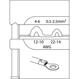 Gedore Modul-Einsatz für unisolierte Kabelschuhe 0,5-2,5/4-6