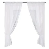 HOME WOHNIDEEN Home fashion 046/394-0105 125X0075CM Raffgarnitur Batist, Stoff, Weiß, 125 x 75 cm
