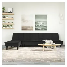 vidaXL Schlafsofa in L-Form Schwarz 255x140x70 cm Samt