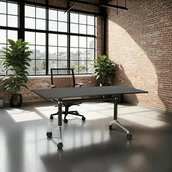 Kadima Design Schreibtisch Klappbar  160 x 80 cm  Mobil Ergonomisch Homeoffice  Schwarz  Bürotisch
