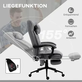 Vinsetto Bürostuhl Polyester Grau