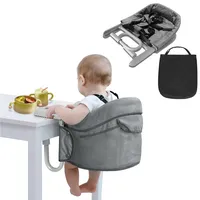 LARS360 Tischsitz Baby, Faltbar Hochstuhl Sitzerhöhung für zu Hause & Unterwegs, Geeignet für Kinder von 6 bis 36 Monaten mit Einem Gewicht von Weniger als 15 kg - Grau