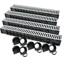 Wiltec Wiltec, Zubehör Bewässerung, Entwässerungsrinne 4x1m Abdeckrost 1,5t verzinkt