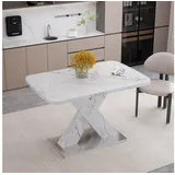 stilvora Küchentisch 120 x 76,5 x 80 cm weiß