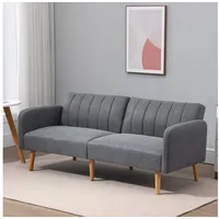 Homcom Schlafsofa Polyester 2-Sitzer Grau