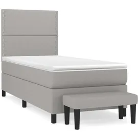 vidaXL Boxspringbett 100 x 200 cm Hellgrau