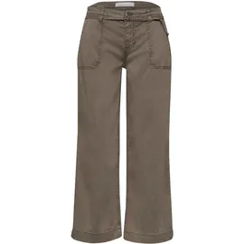 STREET ONE Wide Leg Jeans mit Gürteldetail Brown wash, 26, Länge 26, braun