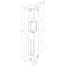 effeff Assa Abloy Assa Abloy Schliessblech IW rund, links, 25x32x250x2 mm, Edelstahl (32435-04)