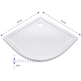 Aurlane Duschwanne Pure weiß 90 x 90 cm