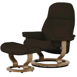 Stressless Relaxsessel mit Hocker Leder Sunrise S , braun , Maße (cm): B: 75 H: 100 T: 73.0