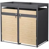 ML-Design Mülltonnenbox 132 x 80 x 124 cm bronze