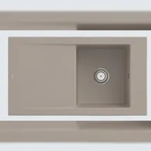 Villeroy & Boch Timeline 50 rechts Einbauspüle keramik almond Handbetätigung 900 x 510 mm