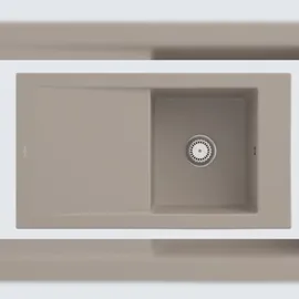 Villeroy & Boch Timeline 50 rechts Einbauspüle keramik almond Handbetätigung 900 x 510 mm