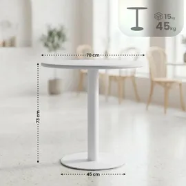 deluke Bistrotisch LEA Ø 70 x 73 cm Weiß