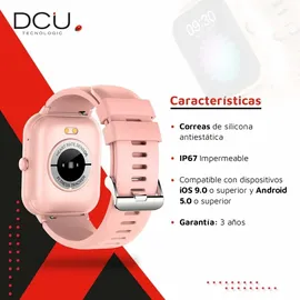 dcu advance tecnologic DCU Tecnologic Curved Glass PRO Smartwatch - Rosa