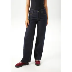 Straight-Jeans ANISTON CASUAL, Damen, Gr. 40, N-Gr, blau (raw denim), Denim/Jeans, Obermaterial: 81% Baumwolle, 17% Polyester, 2% Elasthan, unifarben, modisch, figurumspielend lang, Jeans, mit trendig weitem Bein