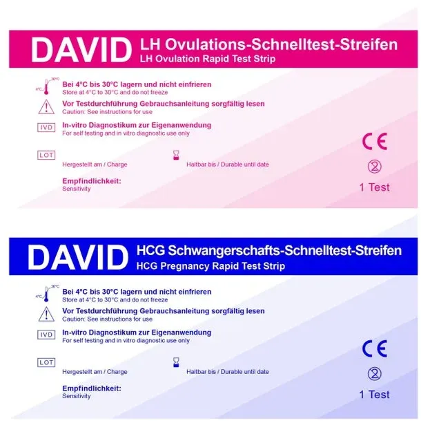 50 David Ovulationstest Streifen + 10 Schwangerschaftstest Streifen