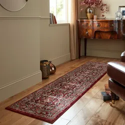 Teppich FLAIR RUGS "Sandford", rot, B:66cm H:12mm L:300cm, Kunstfaser, Teppiche, Sandford Vintage gemusterter Teppich