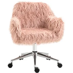 Vinsetto Bürostuhl Kunstpelz, Schaumstoff, Metall, Nylon