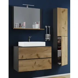 VCM Lendas 4-tlg. anthrazit/honig-eiche