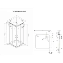 Buylando Glaswerk Westfalen / Lina 90x90x195 Cm Eck Duschkabine Schiebesystem Inkl. Duschtasse