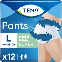 TENA Pants Super L - 48 Pants im Monatspaket (4 x 12 Pants) - Einweghosen für Frauen und Männer - atmungsaktive Unisex Inkontinenzslips - bei Blasenschwäche und Harninkontinenz - Weiß, Größe L