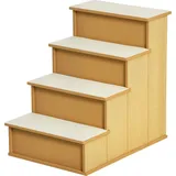 PawHut Haustiertreppe Hundetreppe 4-stufige Katzentreppe mit rutschfester Matte