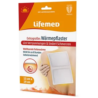 Lifemed Wärmepflaster Extra Groß 3 Stück - 190x130mm Wärme Schmerzlinderung Rücken