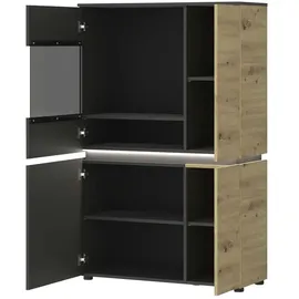 Quartier Vitrine Luci 91 x 40 x 146 cm Grau