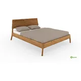 byoak Massivholzbett TWIG 1 mit Holzkopfteil, Naturgeölt