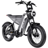 GUNAI GUNAI-Y Elektrofahrrad für Erwachsene 20 Zoll Offroad Dirt Electric Mountainbike mit 48V18AH Lithium-Ionen-Akku, 7-Gang-Vollfederung