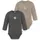 normani Outdoor Sports 2er Pack Baby Merino Body Langarm Auckland in Anthrazit/Beige | Gr.: 80