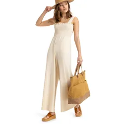 Jumpsuit ROXY "Just Passing By", Damen, Gr. XS, US-Größen, beige (parchment), 63% Polyester, 33% Viskose, 4% Elasthan, Overalls