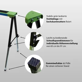 Baumarktplus Arbeitsbock klappbar höhenverstellbar bis 91 cm Gerüstbock Unterstellbock Stützbock