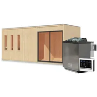 Karibu Design Saunahaus Monterey Blackline - 73 mm naturbelassen
