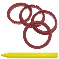 4X Zentrierringe 72,5 x 64,1 mm Rot Felgen Ringe + 1x Reifen Kreide Fett Stift