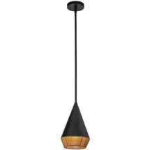 Elstead Lighting Daphne 1-flg. Ø 18,1 cm matt schwarz/natur