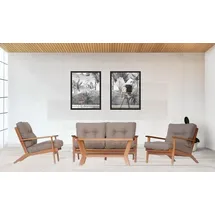 JV Möbel Gartenlounge-Set 4-tlg. Grau