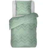BestLivings Bettwäsche Renforce 80 x 80 cm & 135 x 200 cm ZickZack Mint
