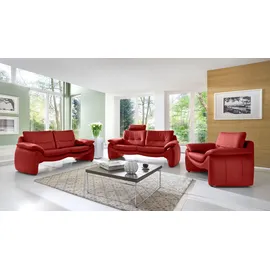 PLACES OF STYLE Sessel Luna Naturleder 110 x 80 x 88 cm rot einzigartiger Optik