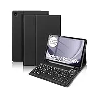 Samsung Galaxy Tab A9+ / A9 Plus Tastatur Hülle, Deutsches QWERTZ Tastatur für Samsung Galaxy Tab A9 Plus 11 Zoll, Schutzhülle mit Tastatur für Samsung Galaxy Tab A9+ (SM-X210/X216/X218), Schwarz